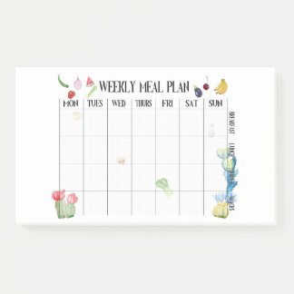 Notas Post-it® Plan semanal de comidas