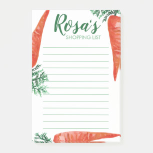 Notas Post-it® Planeamiento de comidas de la lista de tiendas de