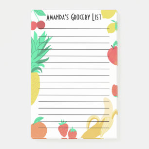Notas Post-it® Planeamiento de las comidas en la lista de la tien