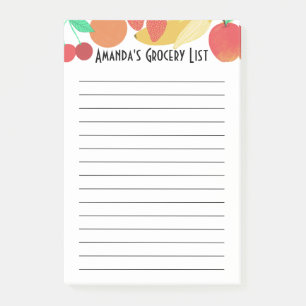 Notas Post-it® Planeamiento de las comidas en la lista de la tien