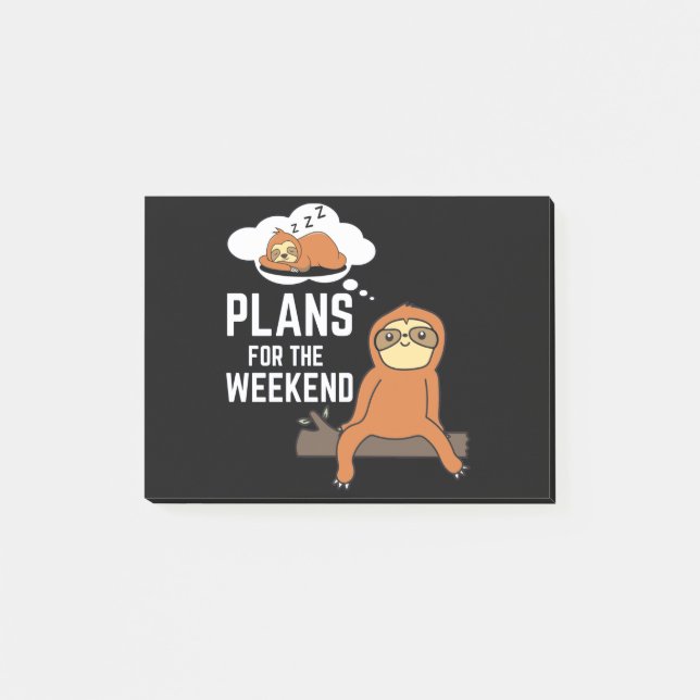 Notas Post-it® Planes Sloth Para El Fin De Semana (Anverso)