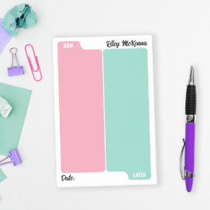 Notas Post-it® Planificación diaria Pink Mint Now & Later