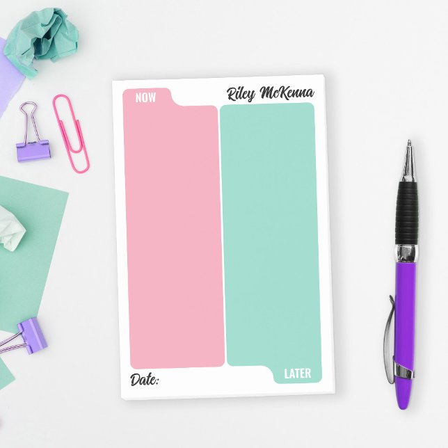 Notas Post-it® Planificación diaria Pink Mint Now & Later (Subido por el creador)