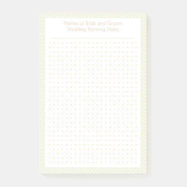 Notas Post-it® Planificador de Bodas Personalizado de Cuadrícula  (Anverso)