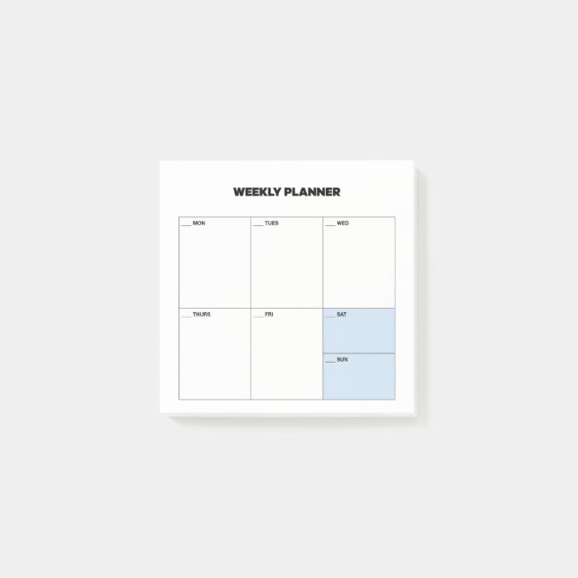 Notas Post-it® Planificador de estudio semanal (Anverso)