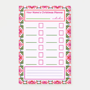Notas Post-it® Planificador de Navidad Rosa Rojo Verde Organizado