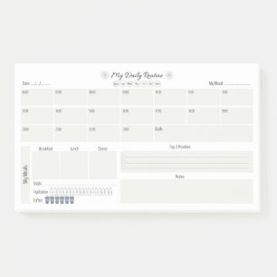 Notas Post-it® Planificador de rutina diario