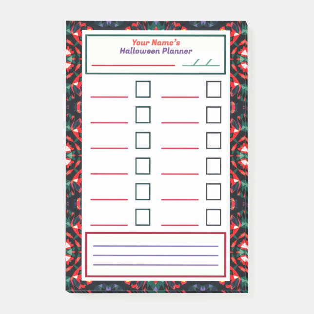 Notas Post-it® Planificador de tareas divertidas para una fiesta  (Anverso)