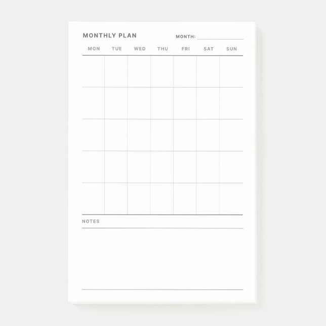 Notas Post-it® Planificador de vida mensual (Anverso)