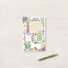 Notas Post-it® Planificador Diario de Dibujos Animados Coloridos