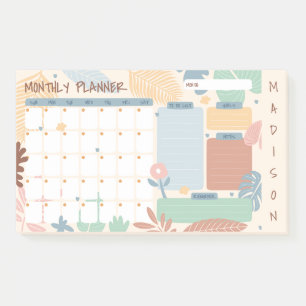Notas Post-it® Planificador mensual de nombre personalizado