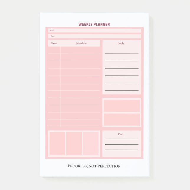 Notas Post-it® Planificador Semanal (Anverso)