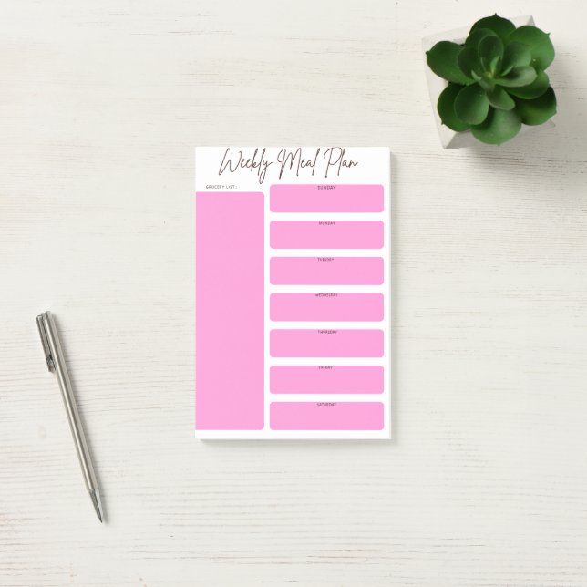 Notas Post-it® planificador semanal de comidas (Oficina)
