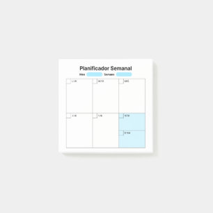 Notas Post-it® Planificador Semanal de Estudio (en español)
