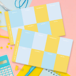 Notas Post-it® Planificador Semanal Escolar Azul Amarillo Lindo