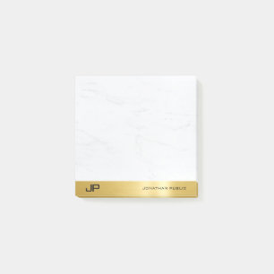 Notas Post-it® Planilla simple de oro y mármol moderno elegante