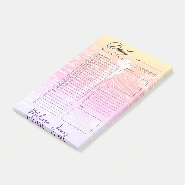 Notas Post-it® Planner personalizado de la libélula de gradiente  (En perspectiva)