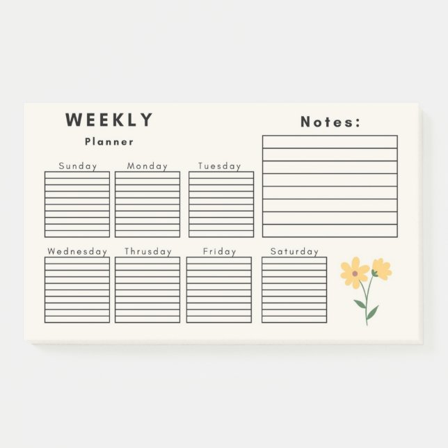NOTAS POST-IT® PLANNER SEMANAL (Anverso)