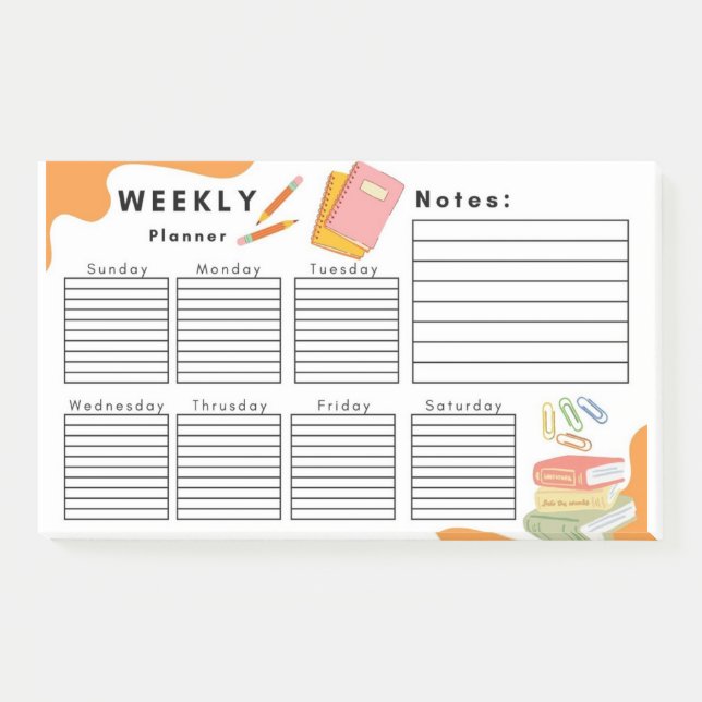 NOTAS POST-IT® PLANNER SEMANAL (Anverso)