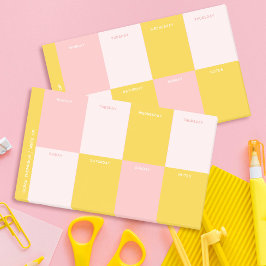 Notas Post-it® Planner semanal de escuela secundaria de color ros
