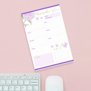 Notas Post-it® Planner semanal Purple Hydrangea Flower