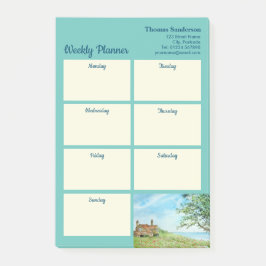 Notas Post-it® Planner semanal verano Poppy Costa de Campo acuare