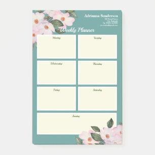 Notas Post-it® Planner Watercolor Roses rosadas Ballerina