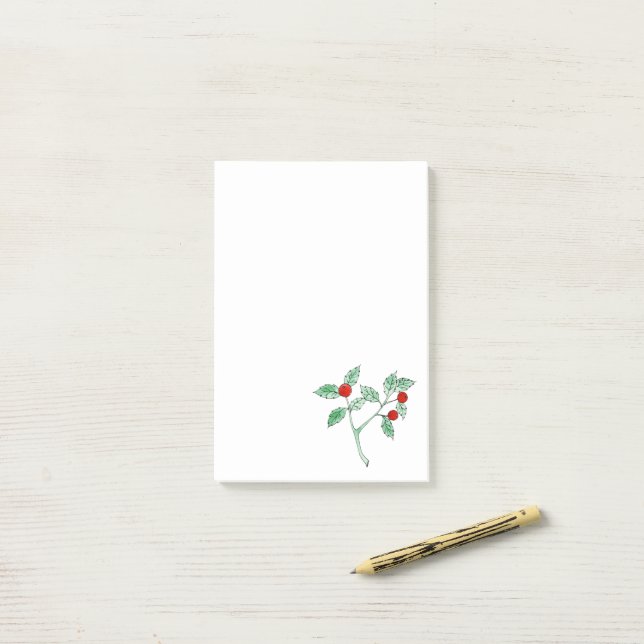 Notas Post-it® planta de berry roja (Escritorio)