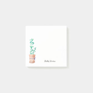 Notas Post-it® Planta de cerámica con nombre