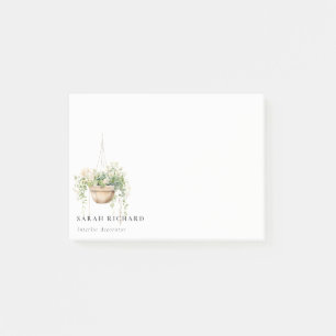 Notas Post-it® Plantas colgantes de la casa floral acuarela Botán