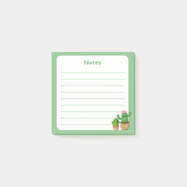 Notas Post-it® Plantas de cactus puteadas (Anverso)