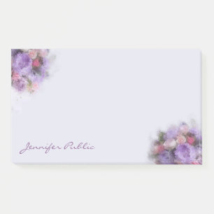 Notas Post-it® Plantilla de Arte Elegante Color de las Flores de 