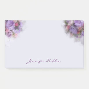 Notas Post-it® Plantilla de Arte Elegante Flores de color de acei