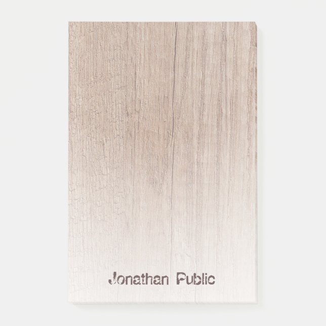Notas Post-it® Plantilla de aspecto de madera de moda Texto alter (Anverso)