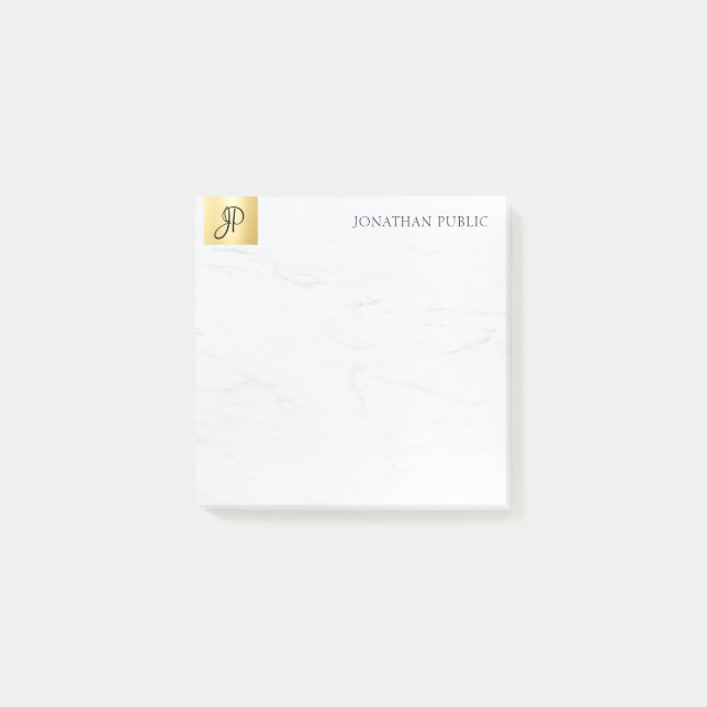 Notas Post-it® Plantilla De Diseño Elegante De Oro Y Mármol Moder (Anverso)
