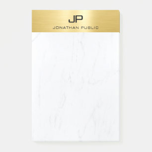 Notas Post-it® Plantilla de diseño moderno simple de mármol de or