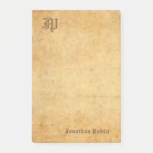 Notas Post-it® Plantilla de época monograma elegante manuscrito