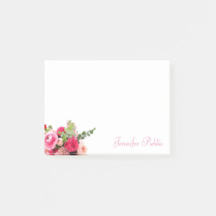 Notas Post-it® Plantilla de floral acuarela de Moda de nombres ma
