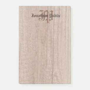 Notas Post-it® Plantilla de guión antiguo de aspecto de madera m