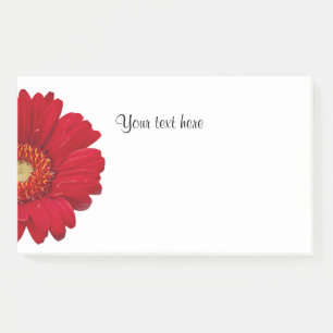Notas Post-it® Plantilla de margarita de Gerbera roja