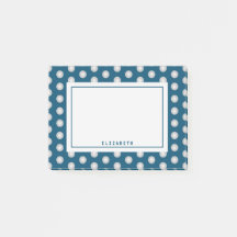 Plantilla de nombre de punto de polka gris azul