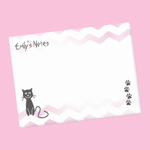 Notas Post-it® Plantilla de nombre de zigzags rosados de Ilustrac