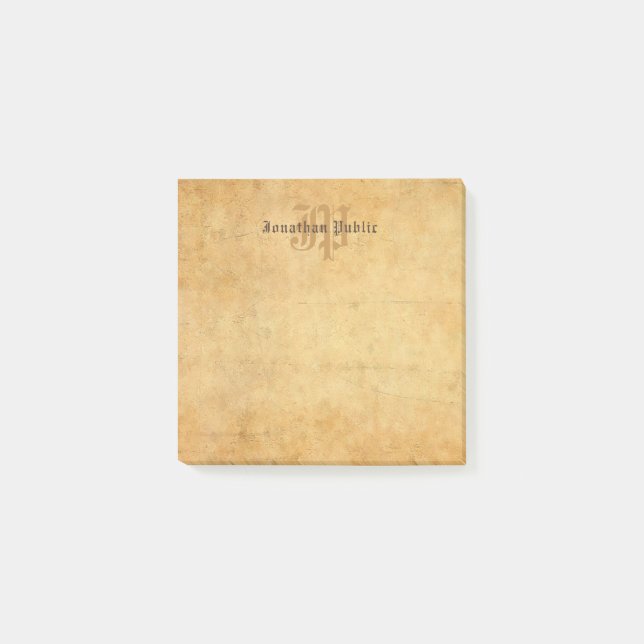 Notas Post-it® Plantilla elegante del monograma de la caligrafía (Anverso)