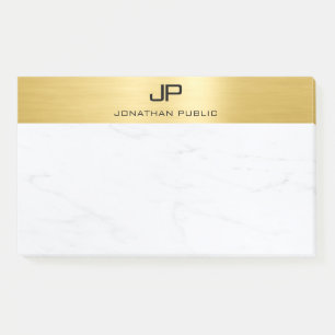 Notas Post-it® Plantilla Minimalista moderna de oro y mármol