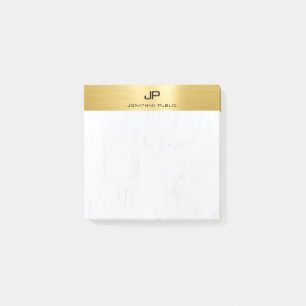 Notas Post-it® Plantilla sencilla Gold Y Marble Elegante