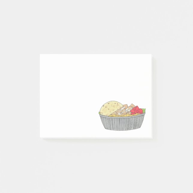 Notas Post-it® Plata de pollo y arroz NYC Comida de carrito halal (Anverso)