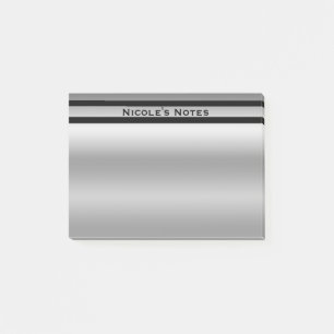 Notas Post-it® Plata Platino Brillo Chic Moderno Personalizado