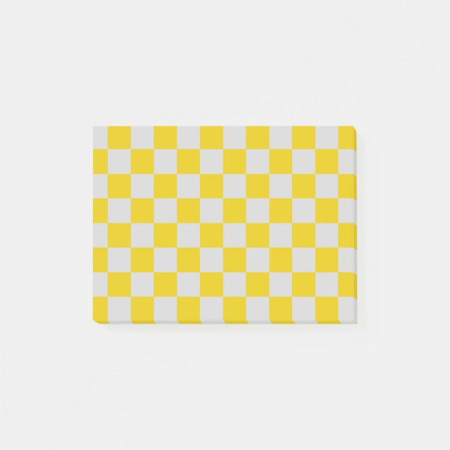 Notas Post-it® Plata y oro a cuadros (Anverso)