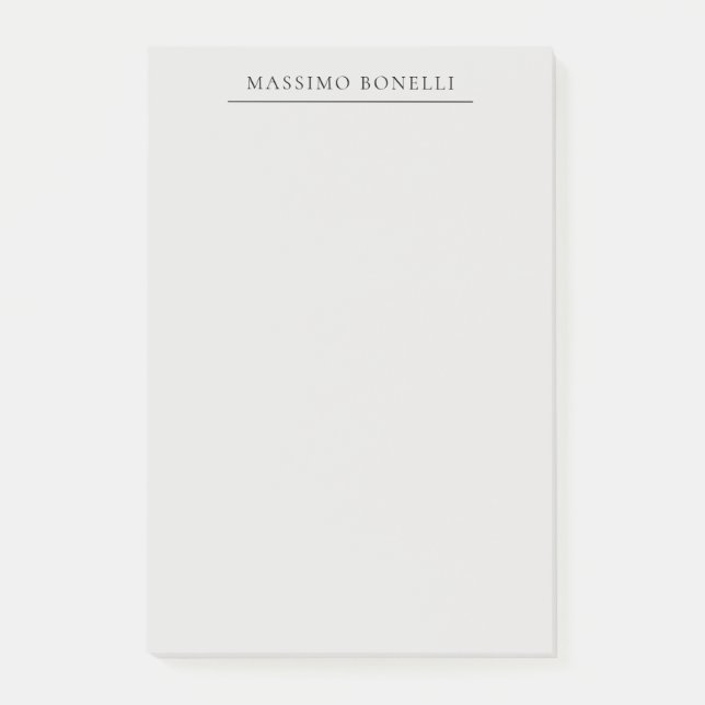Notas Post-it® Platinum Grey Minimalist Plain Modern Own Name (Anverso)