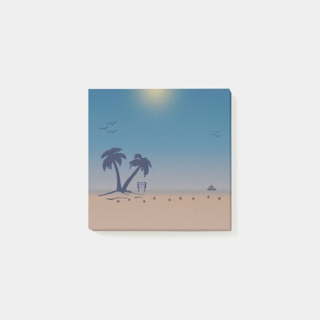 Notas Post-it® Playa de Palm Trees (Anverso)